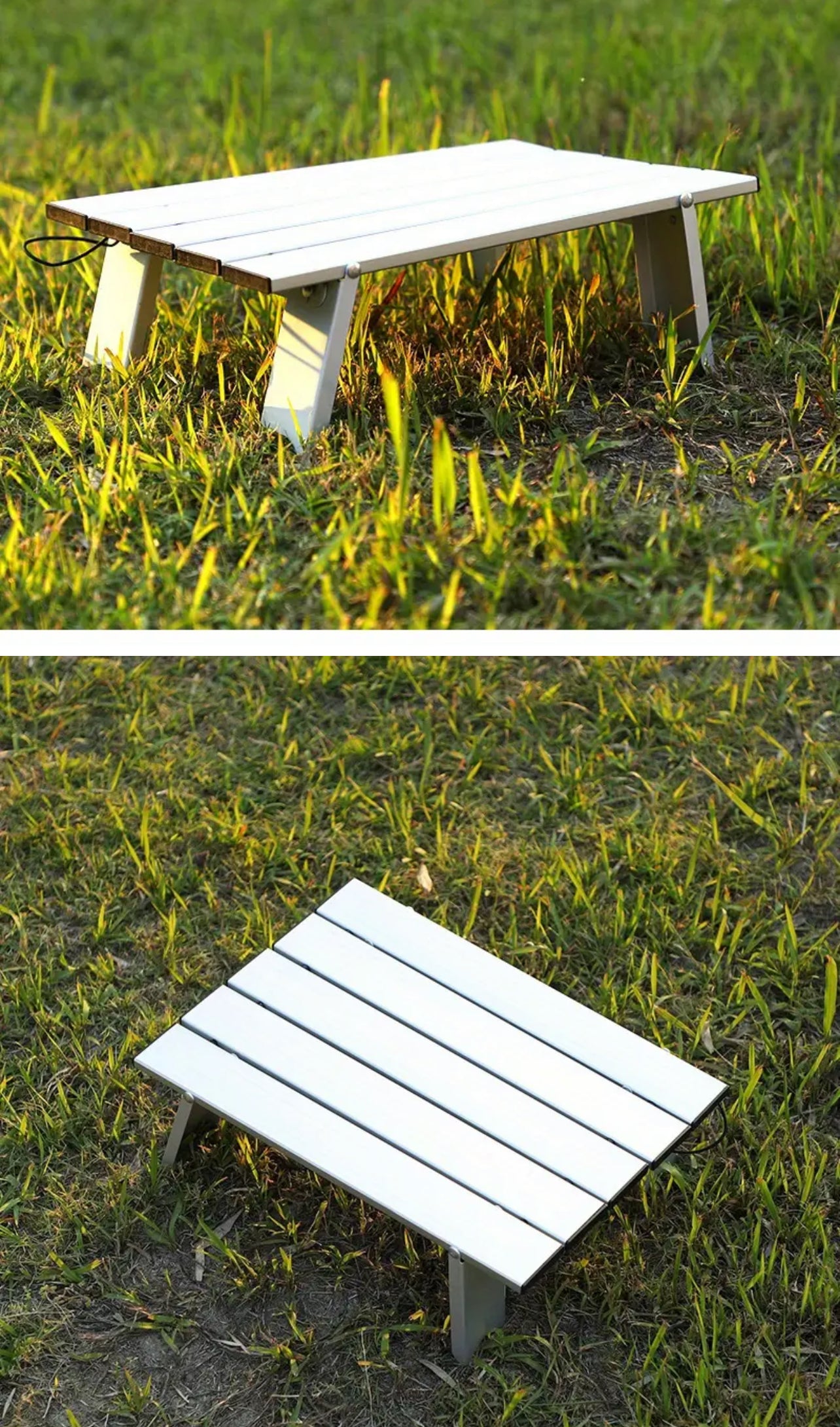 16in Aluminum Alloy Portable Mini Outdoor Table | Lunch, Brunch, or Dinner In The Park, Picnic, Camping, Serving Table, Hibachi Grill Riser Table | Durable, Sleek, Modern, Foldable, Versatile