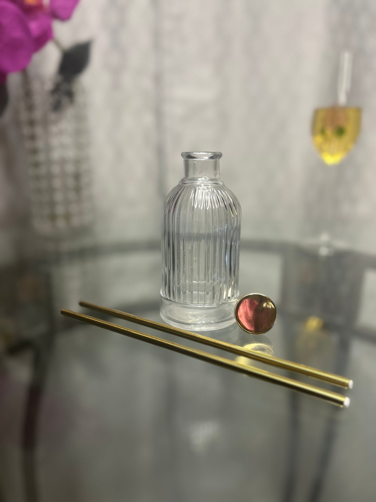 Eternal In A Bottle Candlestick Vase Set With Cork Lid| Romantic Aromatherapy Oil Lamp Eternal Flame Glass Candle Holder Set with Stainless Steel Fiberglass Wicks - Decorative Home & Wedding Decor, Long Lasting