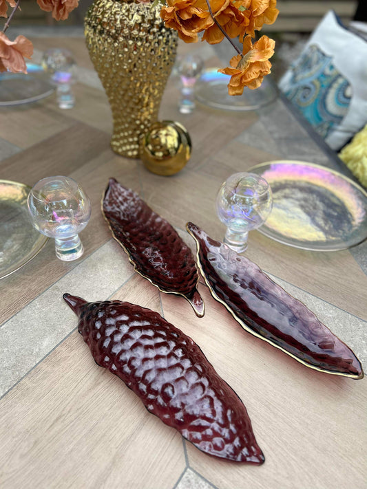 3-Piece Leaf Appetizer Tray Set
