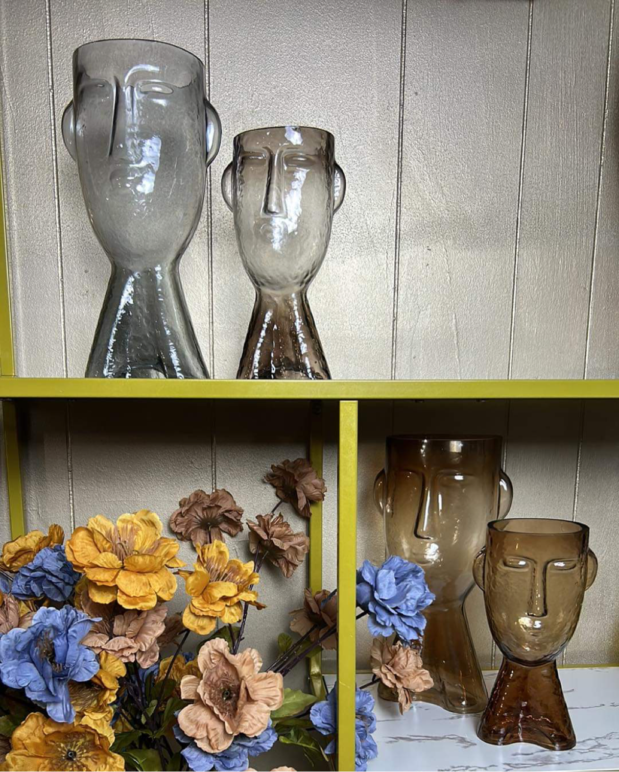2-Face Modern Glass Vase Set