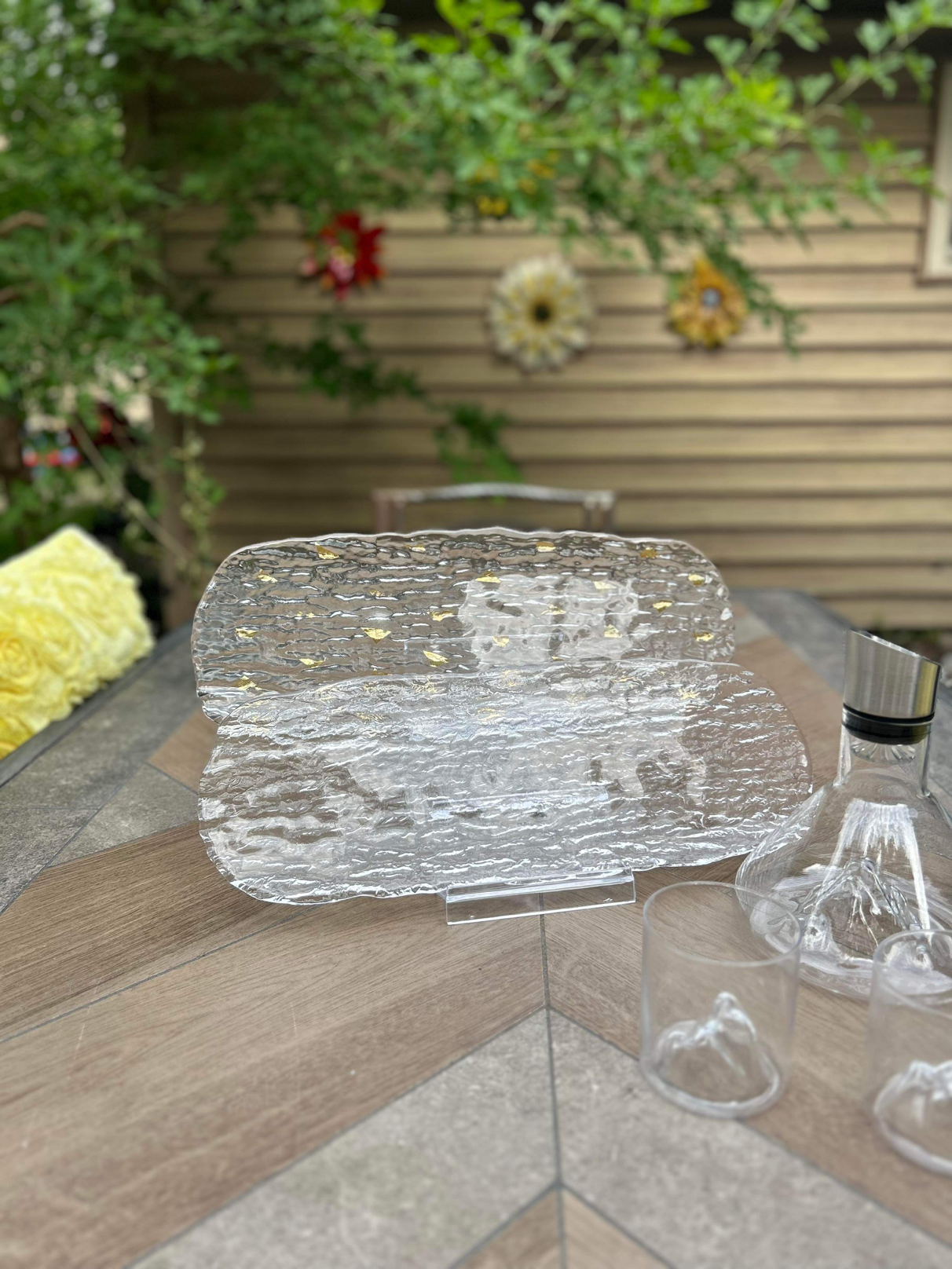 19.5inch Glass Glacier Appetizer Tray