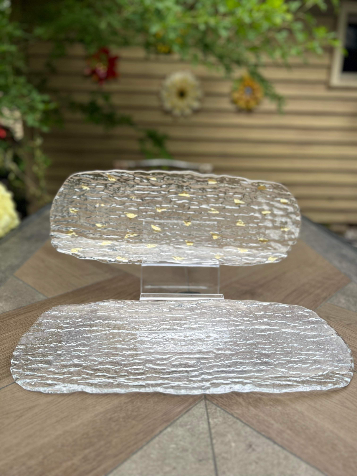 19.5inch Glass Glacier Appetizer Tray