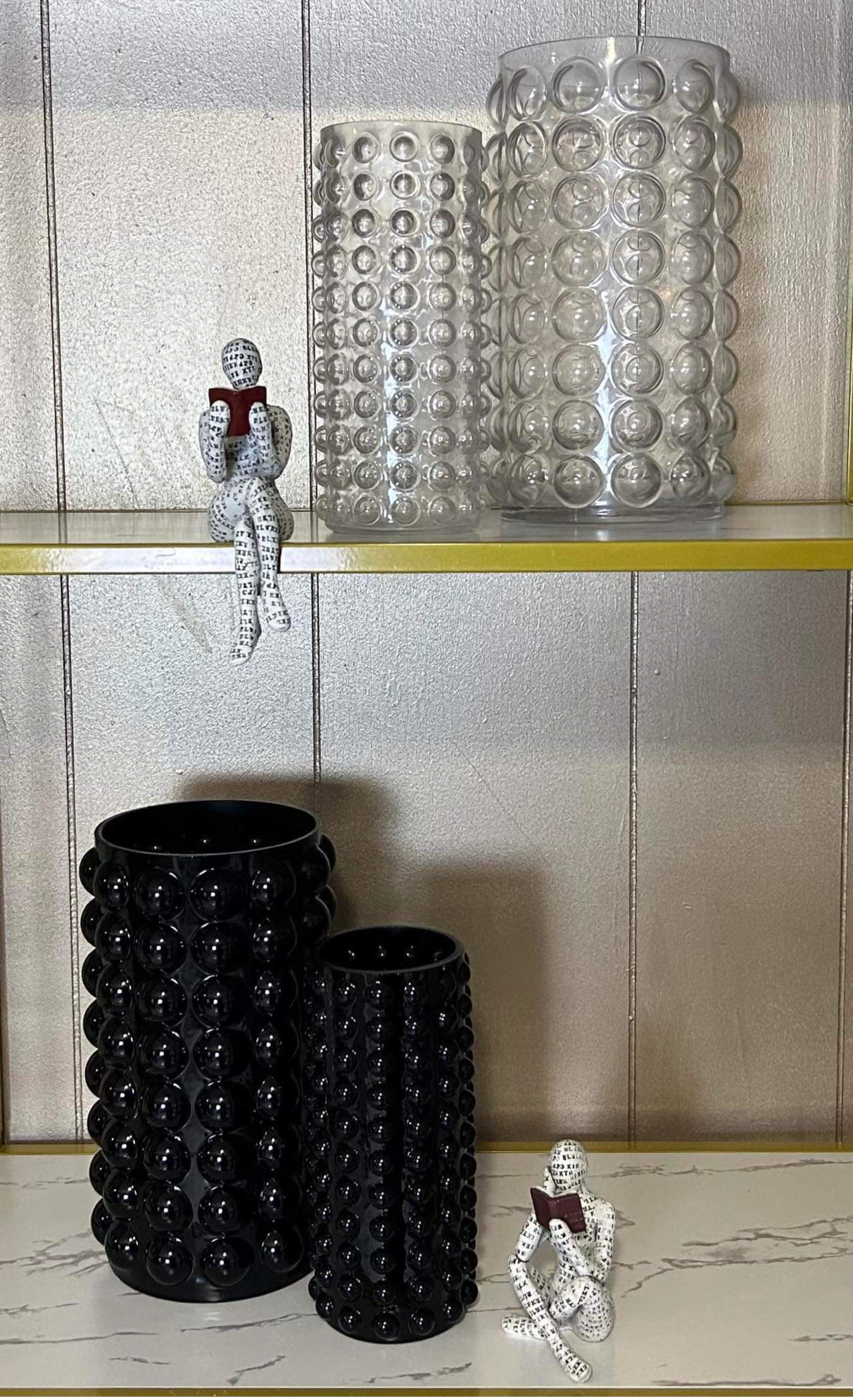 Textured Bumpy Bead Glass Vase
