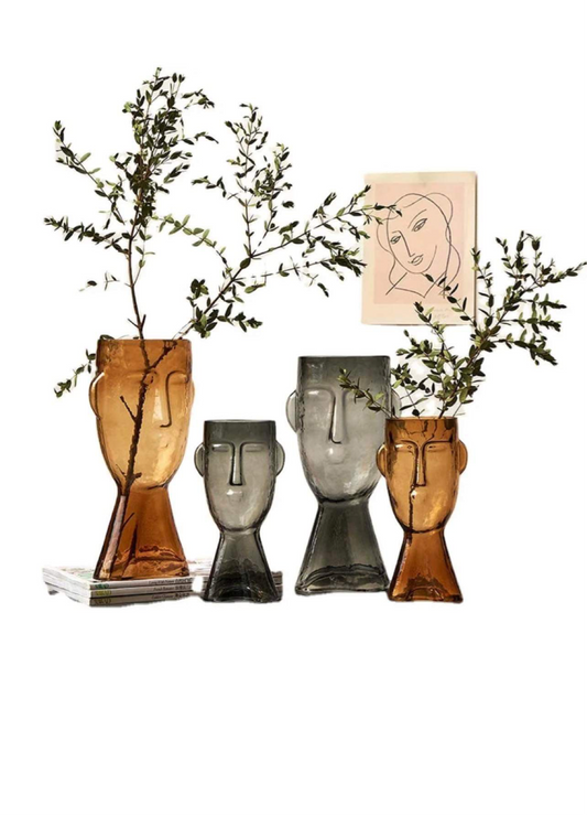 2-Face Modern Glass Vase Set