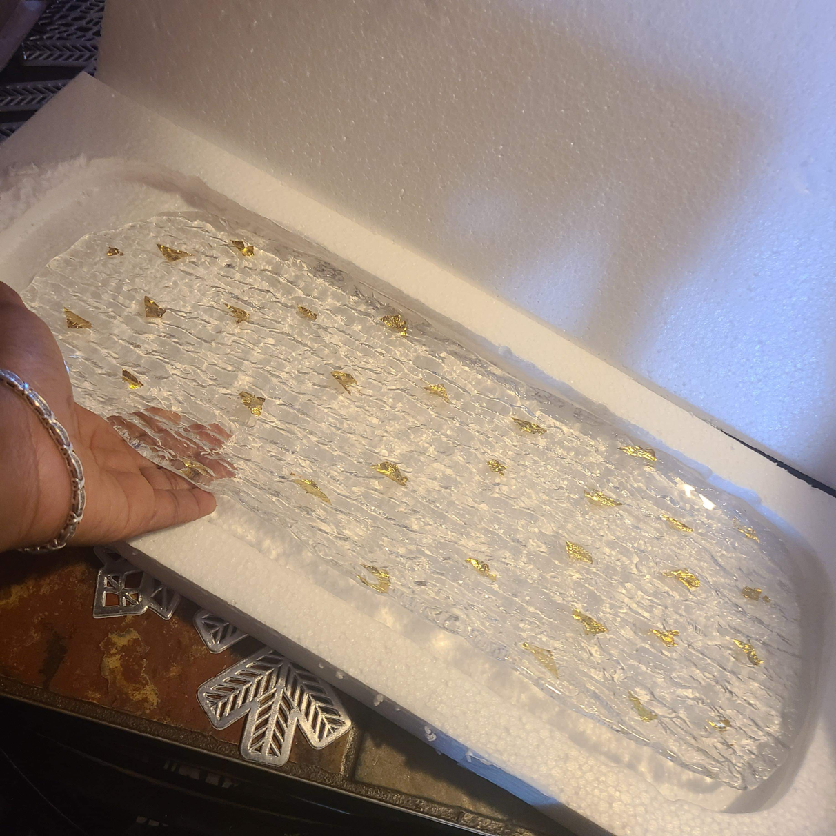 19.5inch Glass Glacier Appetizer Tray