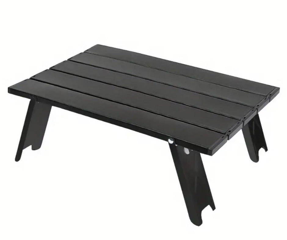 16in Aluminum Alloy Portable Mini Outdoor Table | Lunch, Brunch, or Dinner In The Park, Picnic, Camping, Serving Table, Hibachi Grill Riser Table | Durable, Sleek, Modern, Foldable, Versatile