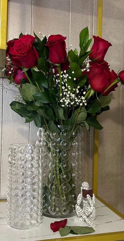 Textured Bumpy Bead Glass Vase