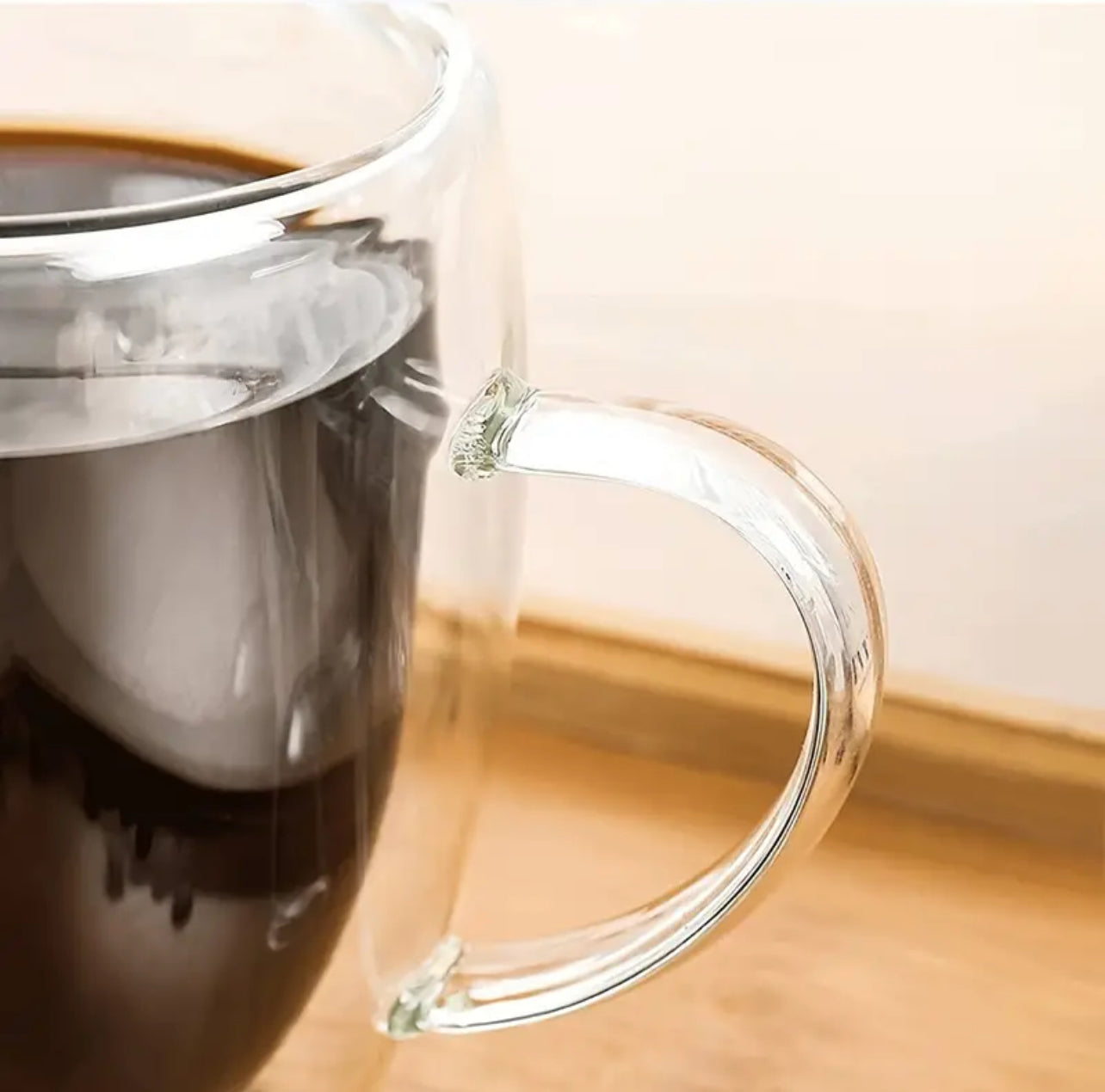 2pc 250ml High Borosilicate Double Wall Insulated Glass Mug Set | Coffee Tea Espresso Beverage