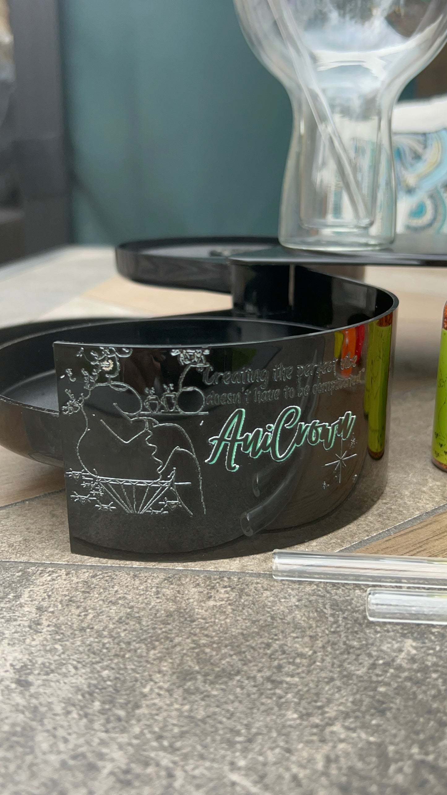 LIMITED EDITION GIFT SETS - 16oz. Margarita Glasses with Glass Straws, Umbrella Markers, and 3-Tier Bar Rimmer Kit