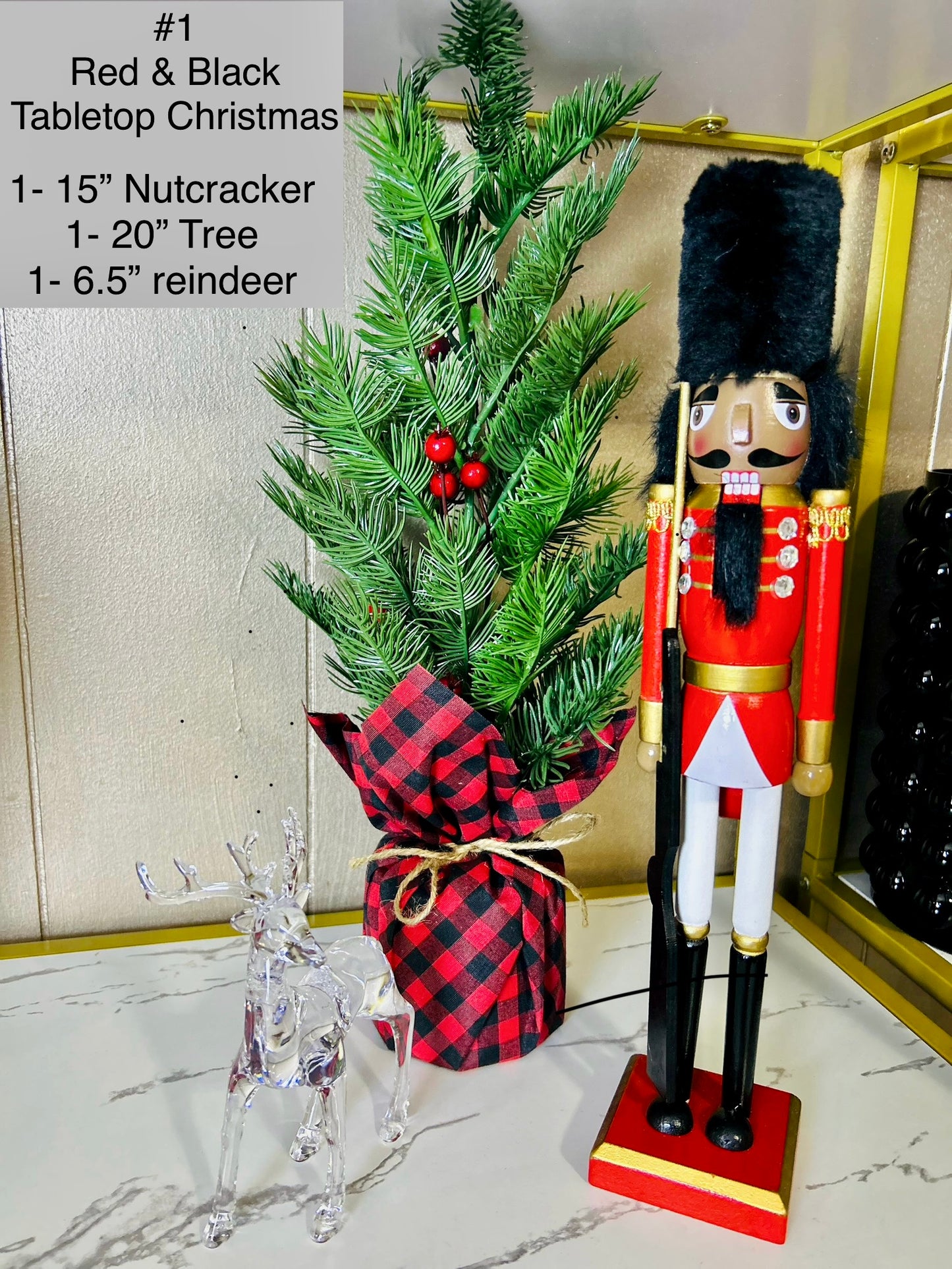 Red & Black Tabletop Christmas Set
