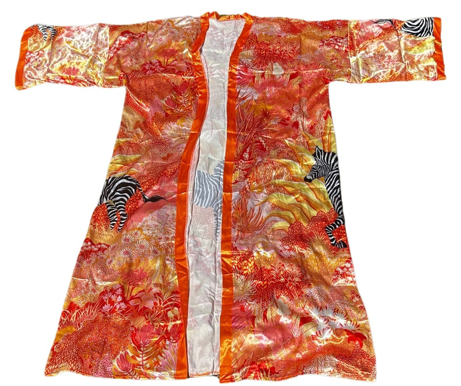 Soft Silky Vivid Plus Size Long Elegant Oversized Floor Length Lightweight Open Front Coverup Kimono Duster Robe,
SEXY ZEBRA