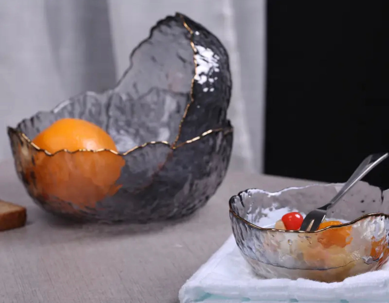 Rough Edges Glass Salad Bowl 4-pack