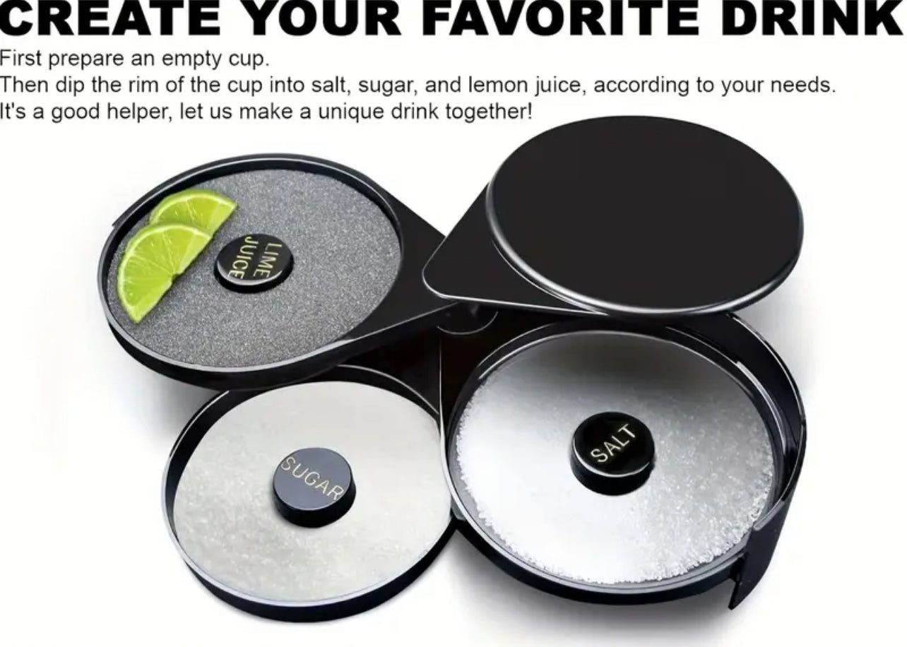 LIMITED EDITION GIFT SETS - 16oz. Margarita Glasses with Glass Straws, Umbrella Markers, and 3-Tier Bar Rimmer Kit