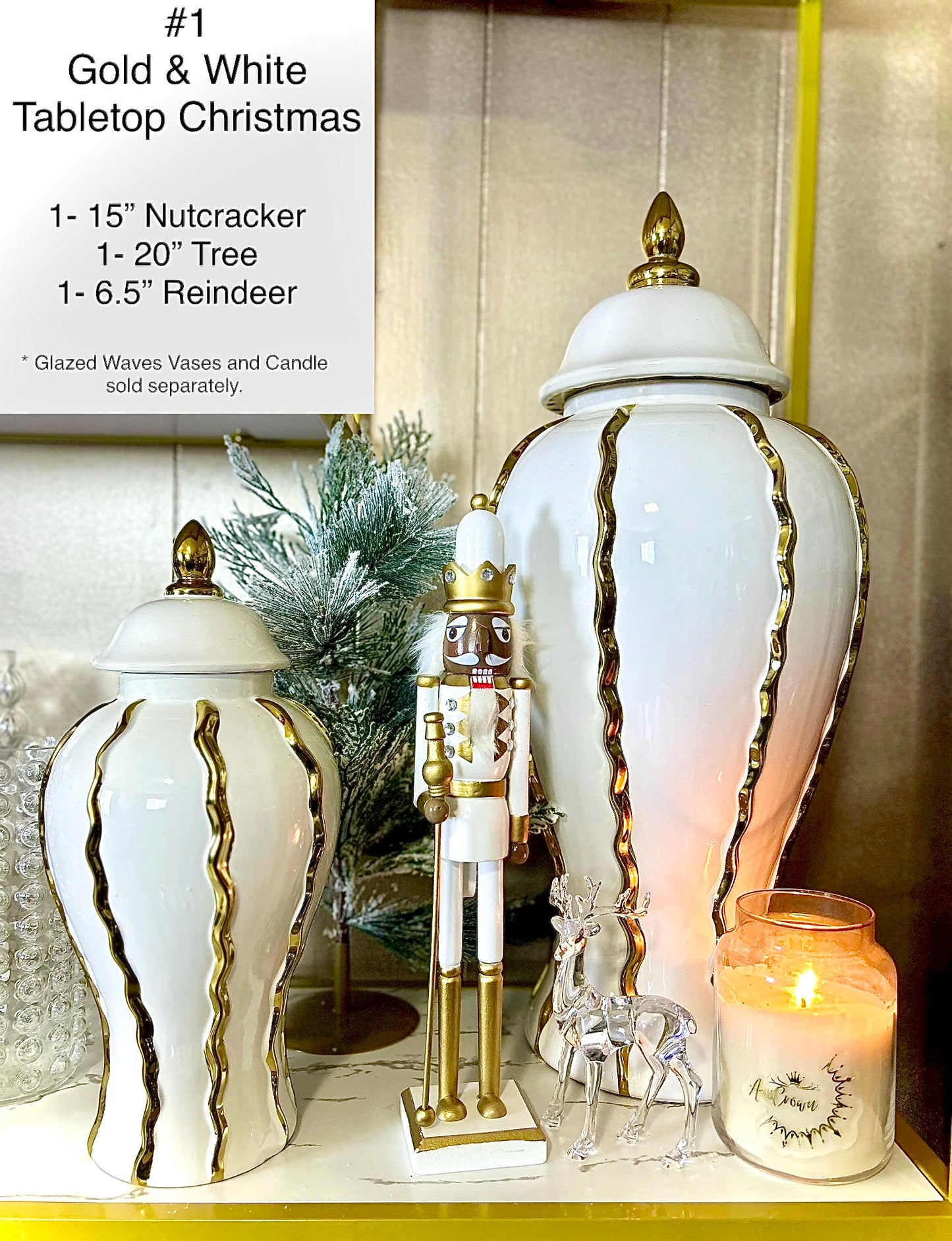 Gold & White Tabletop All N One Christmas Set