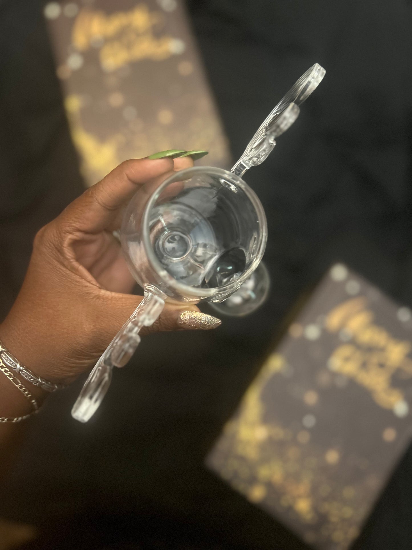 Moose Sculpted Glass Goblet Mug | Christmas Holiday Glassware For Drinks, Ice Cream, Festive Treats | NOT Acrylic, Cup Capacity 240ml/8oz