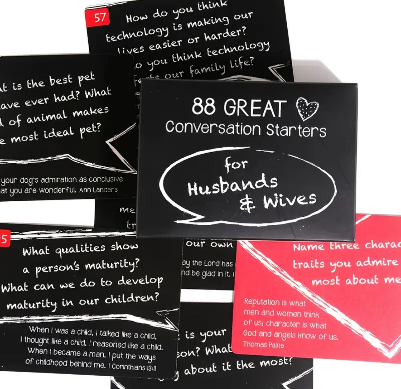 88 Great Date Night Conversation Starter Cards, For Spouses and Partners