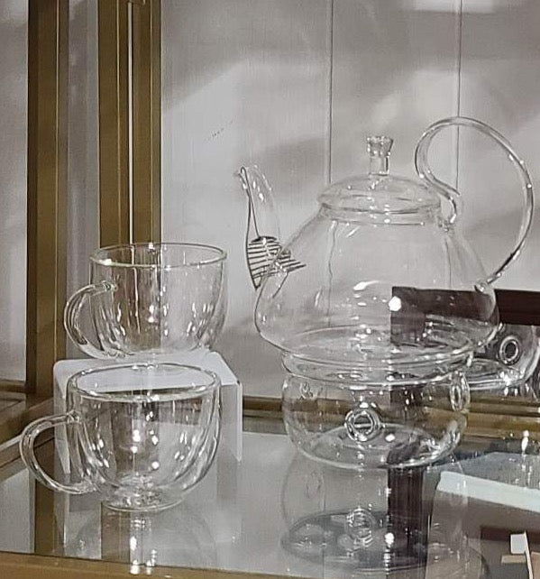 2pc 250ml High Borosilicate Double Wall Insulated Glass Mug Set | Coffee Tea Espresso Beverage