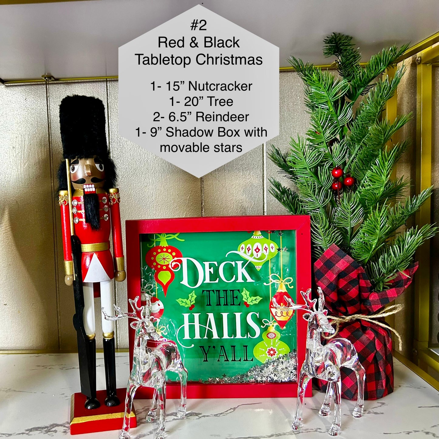 Red & Black Tabletop Christmas Set