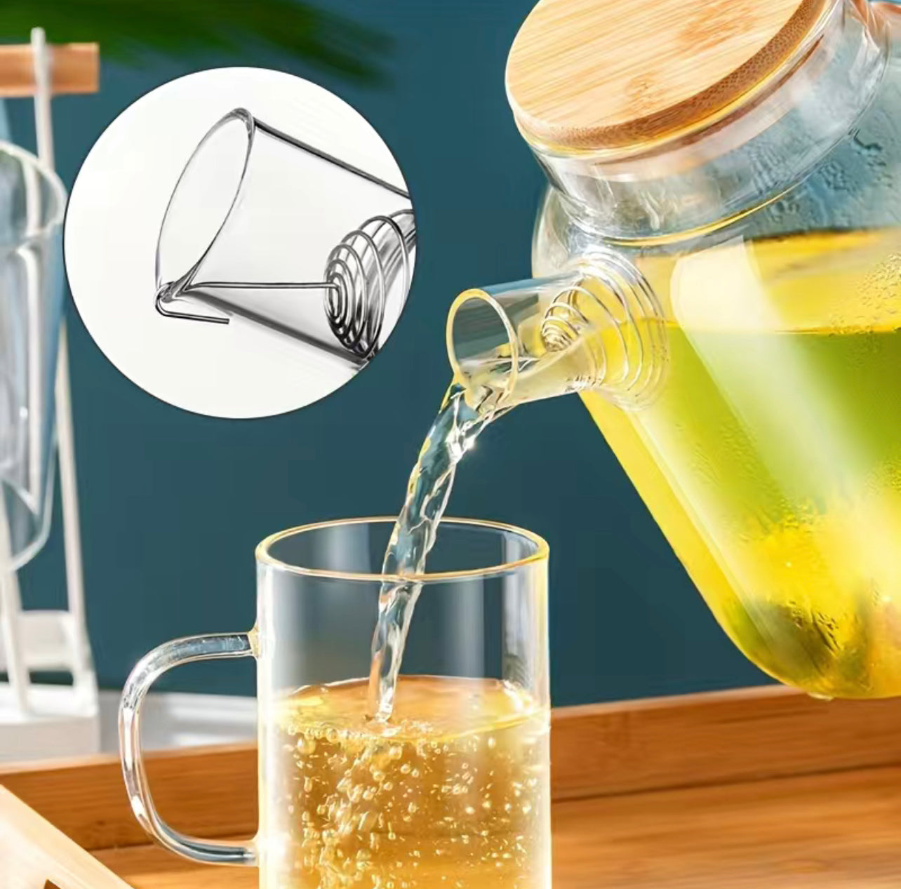 60oz. WHOLE LOTTA Glass Teapot With Lid and Strainer