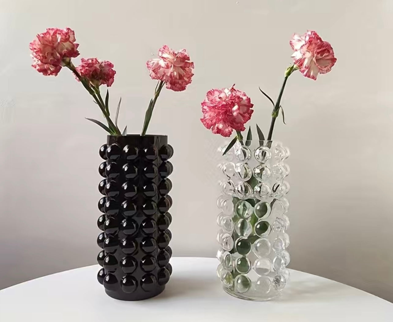 Textured Bumpy Bead Glass Vase