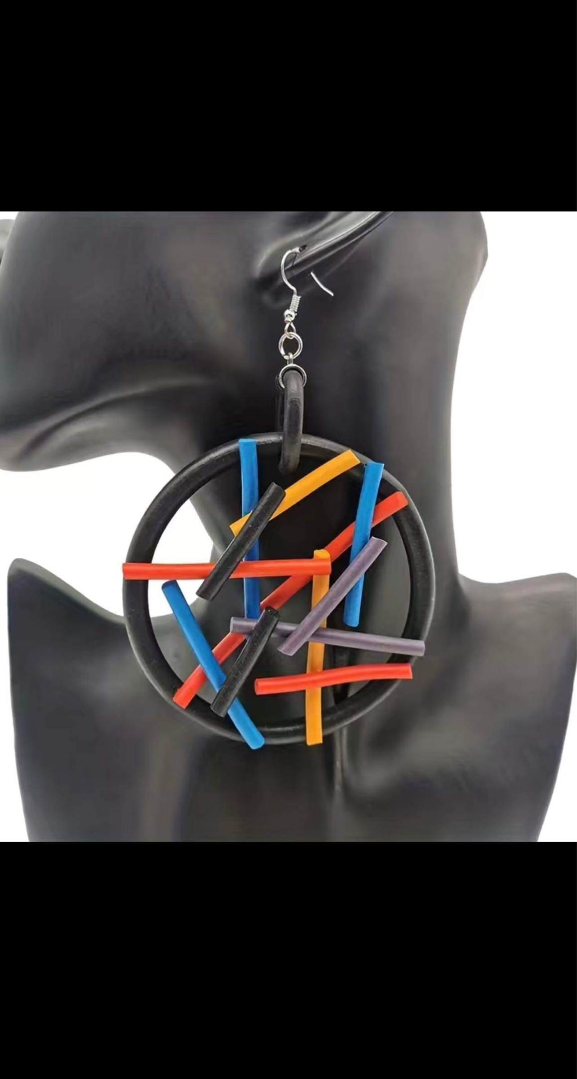 4.72in Large Lightweight "Around the Way" Round Dangle Earrings