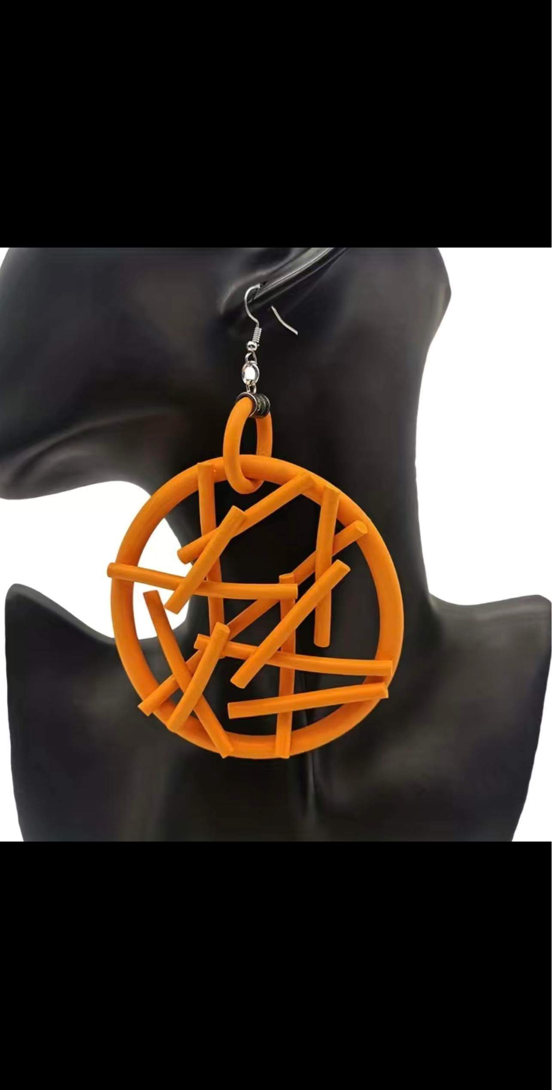 4.72in Large Lightweight "Around the Way" Round Dangle Earrings