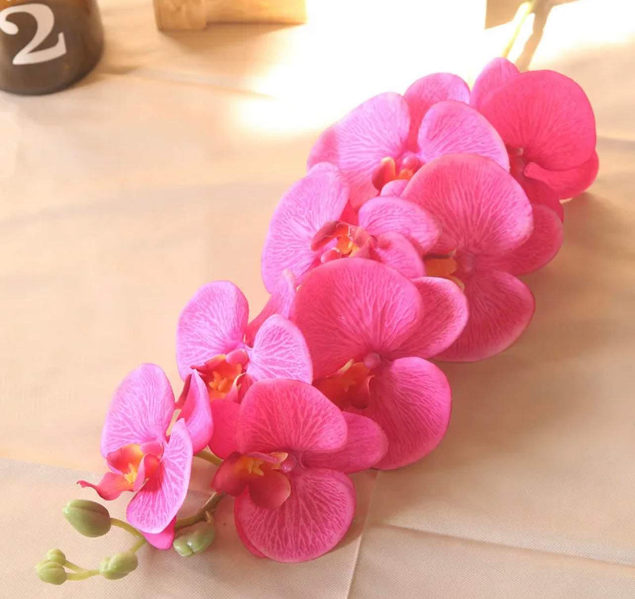 41in, 9-Head Vibrant Long Stem Orchid Flowers