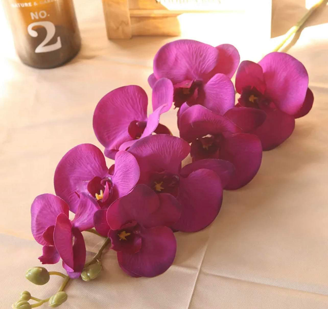 41in, 9-Head Vibrant Long Stem Orchid Flowers