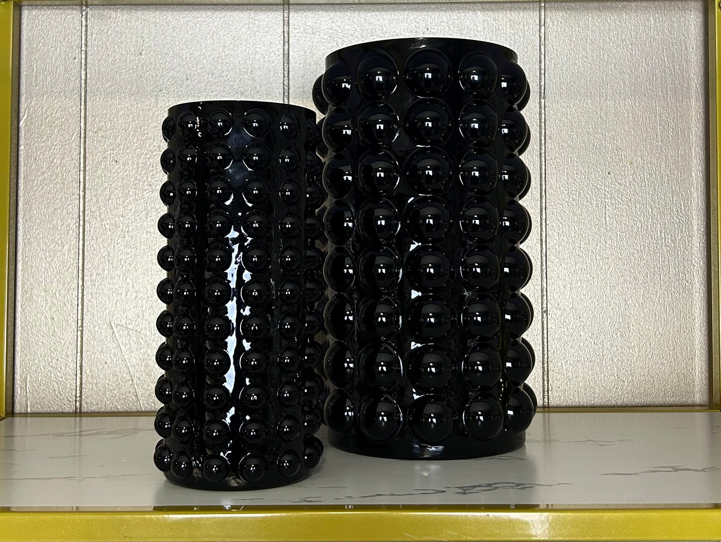 Textured Bumpy Bead Glass Vase