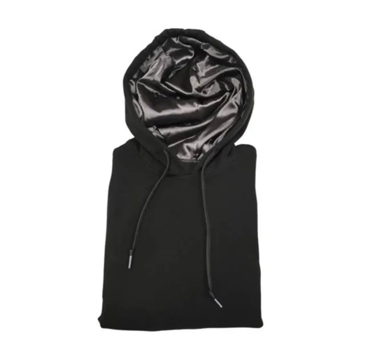 Black 2025 satin hoodie