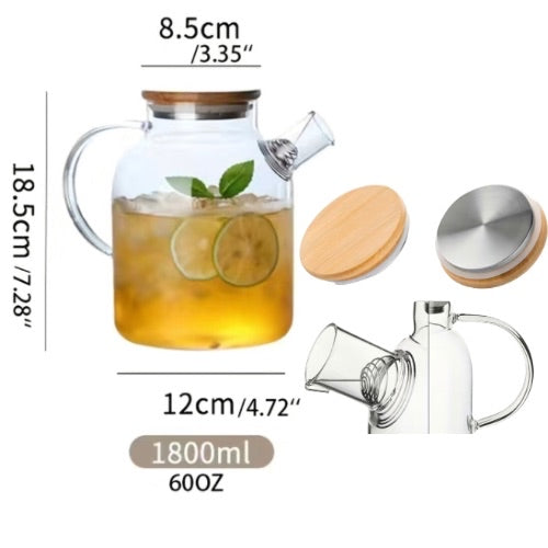 60oz. WHOLE LOTTA Glass Teapot With Lid and Strainer