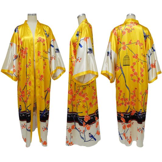 Long Oversized YELLOW BLOSSOM Kimono