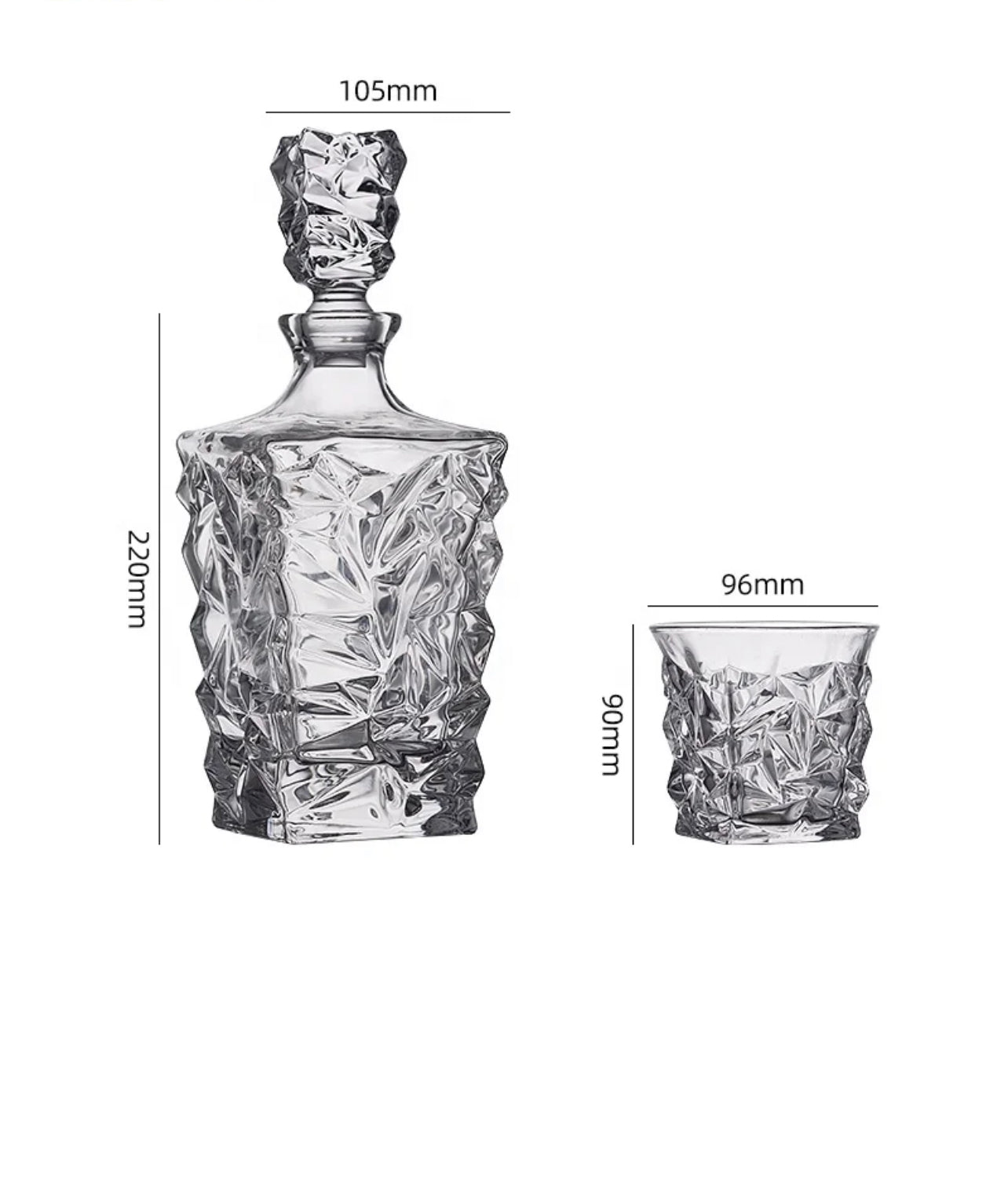 Rocked Up 6-Piece Decanter Set