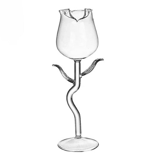 8.2oz OPEN ROSE Crystal Wine Glasses, set of 2