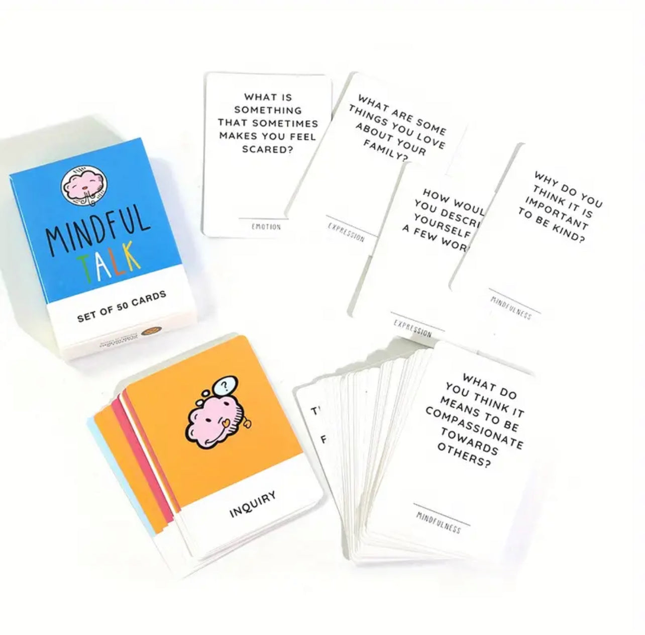 50 Mindful Talk Conversation Starter Cards For Spouse, Partners, Children, and Friends