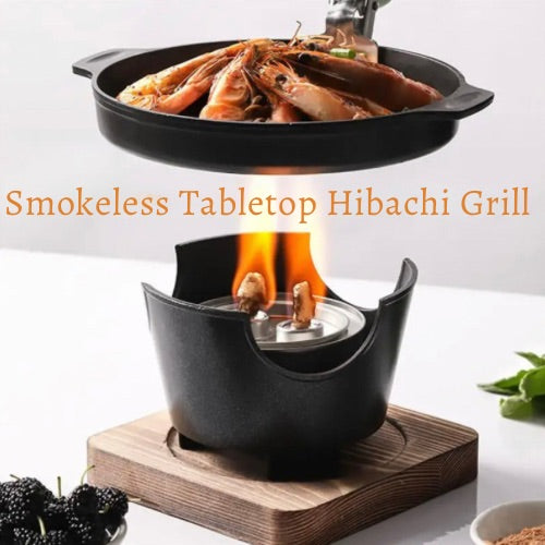Round, Smokeless Tabletop Hibachi Grill