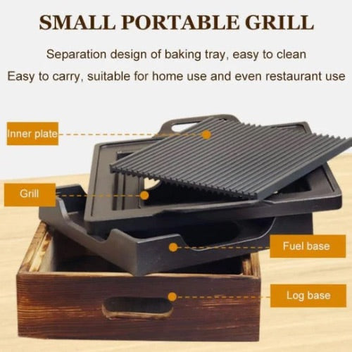 Square, Smokeless Tabletop Hibachi Grill