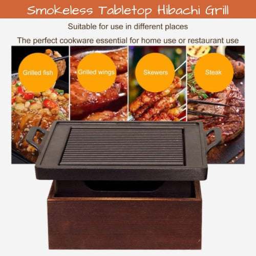 Square, Smokeless Tabletop Hibachi Grill