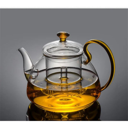 44oz CLASSY Glass Tea Kettle with Detachable Herb Infuser, 3-pcs