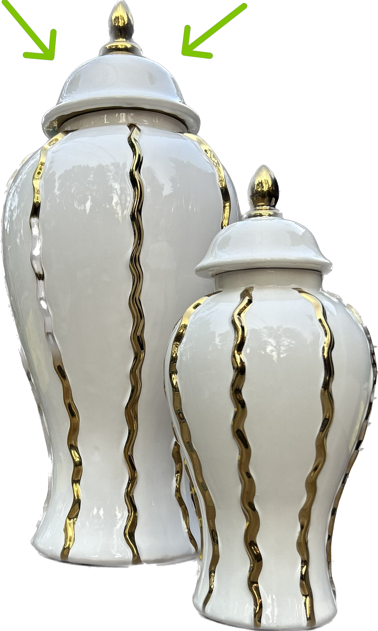 GLAZED WAVES Ceramic Ginger Jar Vase