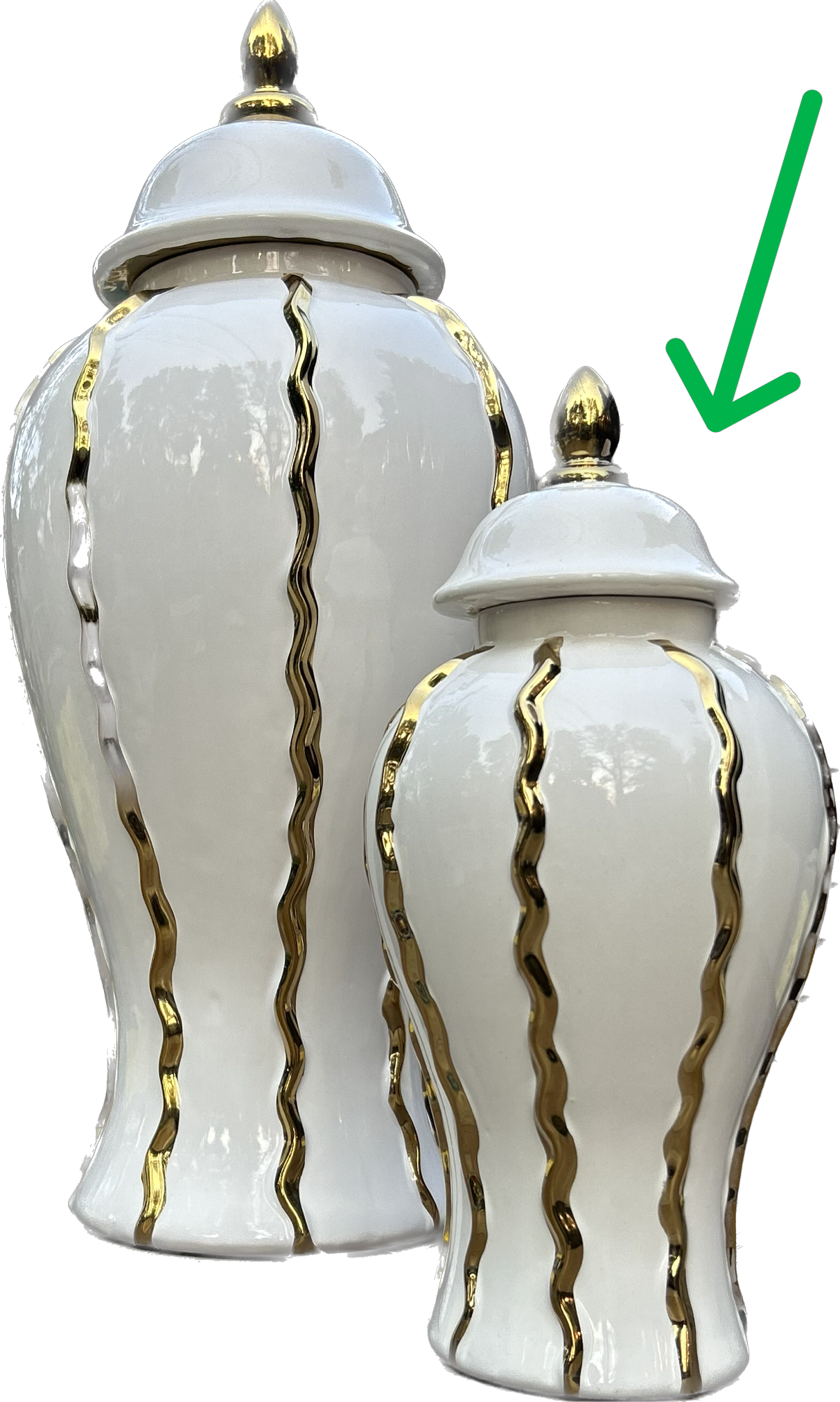 GLAZED WAVES Ceramic Ginger Jar Vase