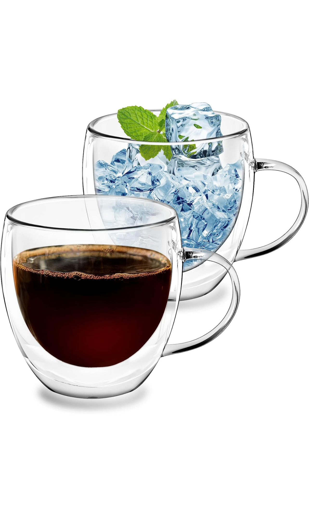 250ml Insulated Glass DOUBLE UP 2-piece Mug Set