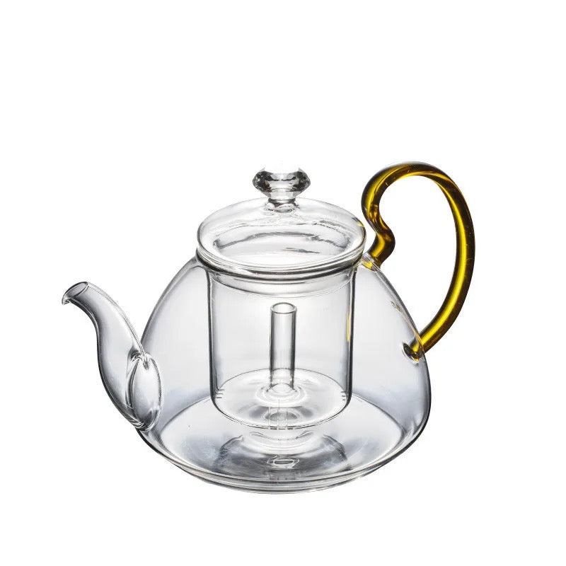 44oz CLASSY Glass Tea Kettle with Detachable Herb Infuser, 3-pcs